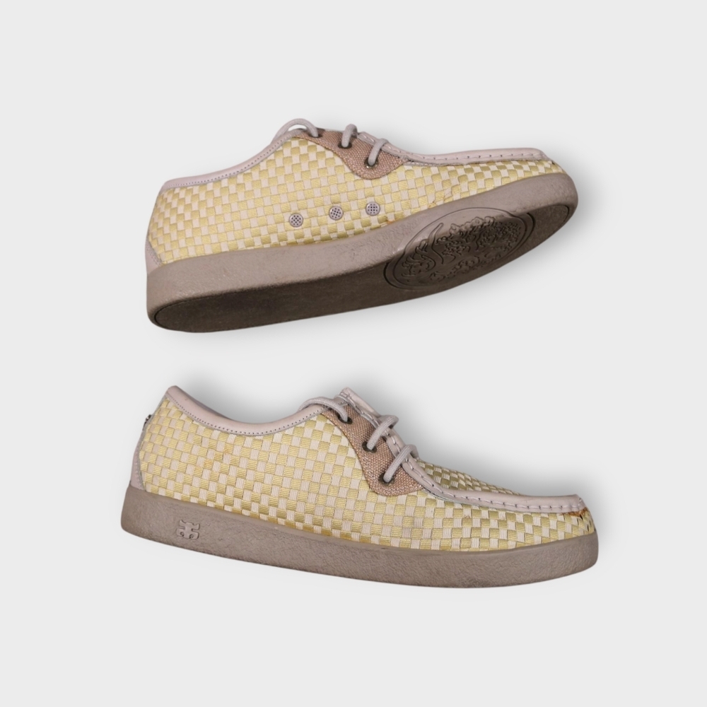 RARE IPATH Shoes Mens 13 YELLOW Skate Woven Upper Rubber Chukka Checkered Catkin